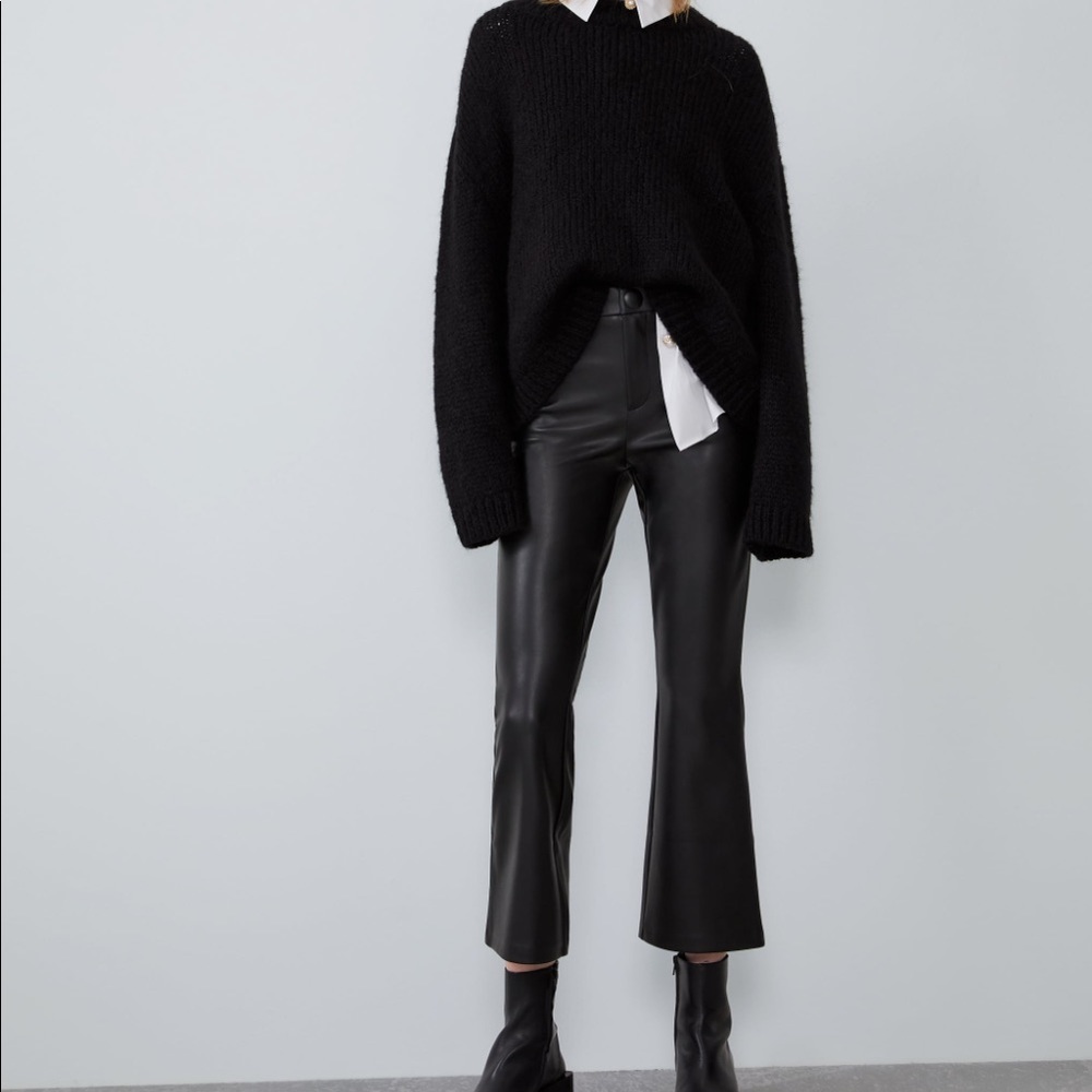 Zara Faux Leather Flared Pants